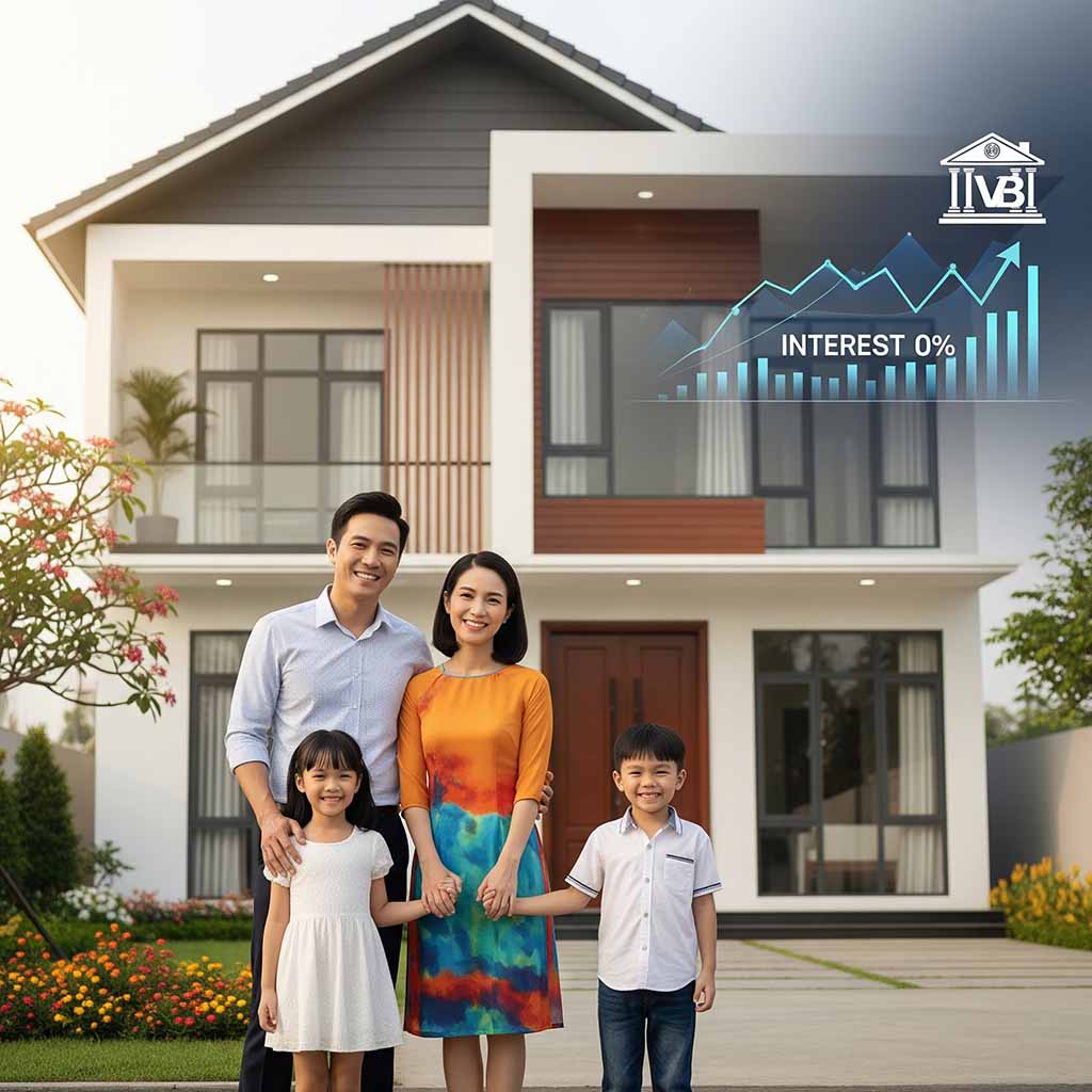 gia đình hạnh phúc bên ngôi nhà mới